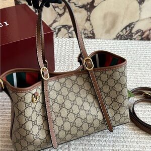 Gucci Beige and Brown Monogram Tote